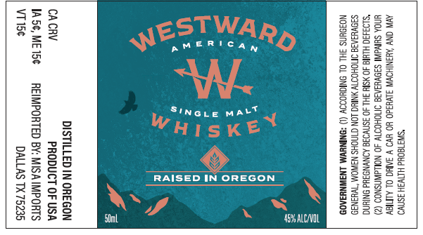 TABC label artwork for WESTWARD AMERICAN SINGLE MALT WHISKEY