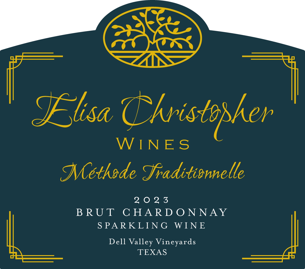 TABC label artwork for Elisa Christopher Brut Chardonnay