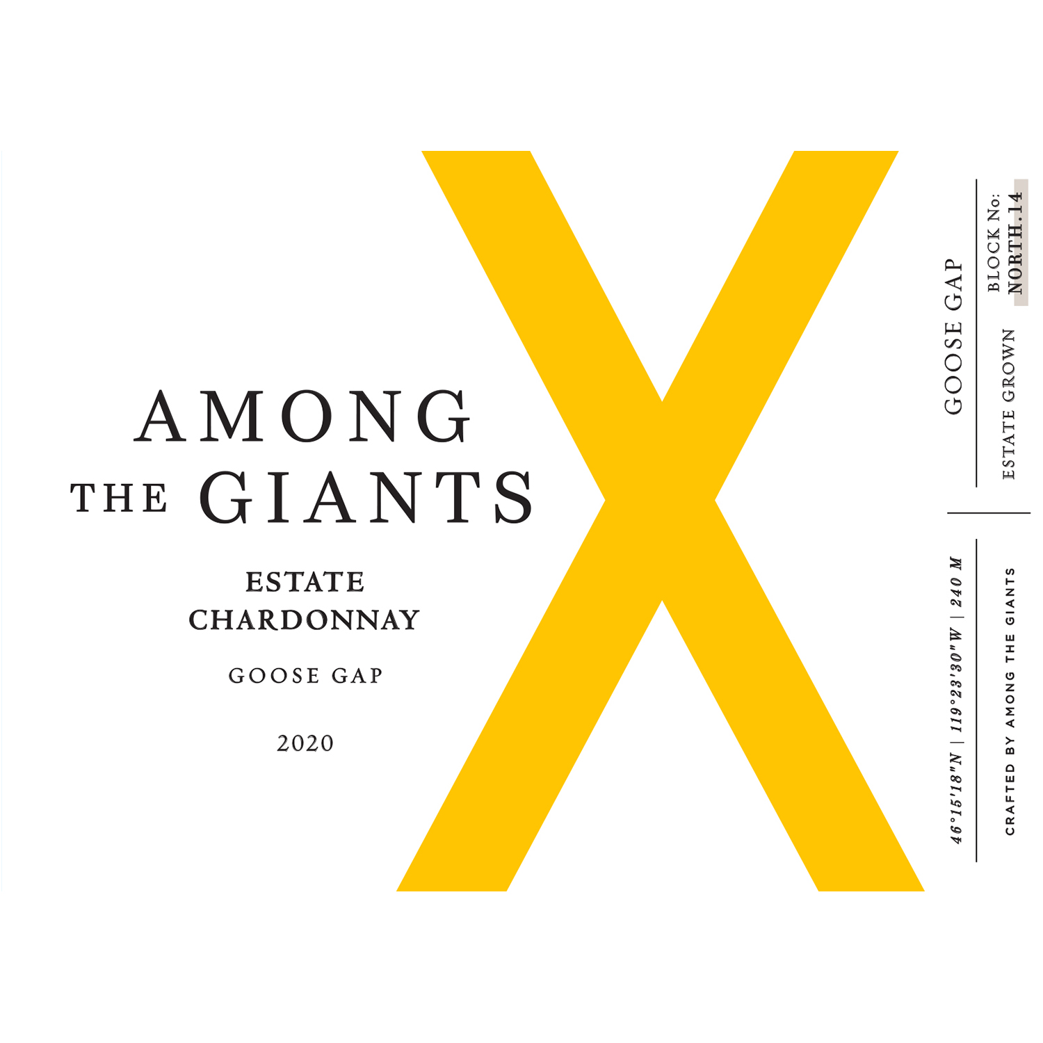 TABC label artwork for Among The Giants Chardonnay Goose Gap