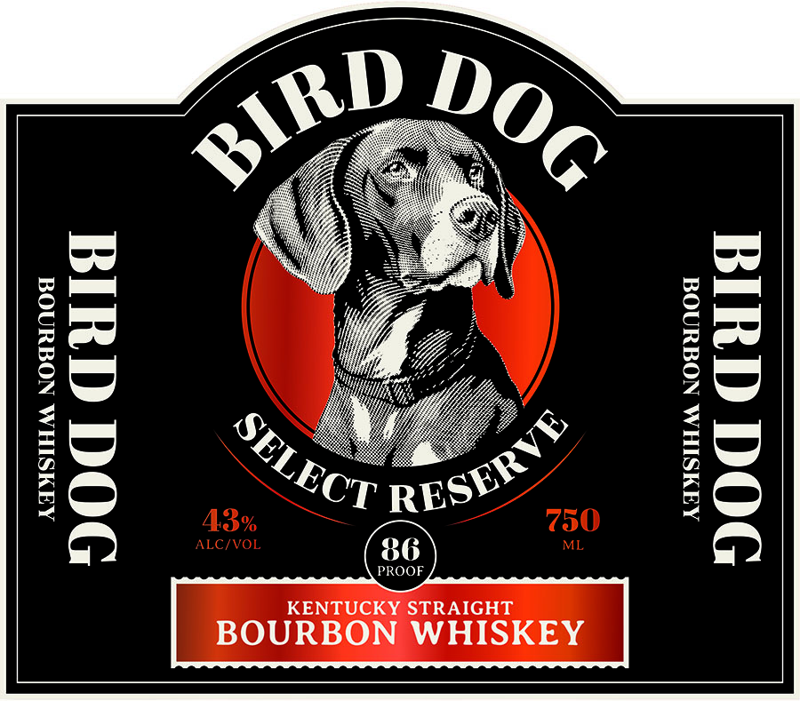TABC label artwork for Bird Dog Select Reserve Bourbon Whiskey