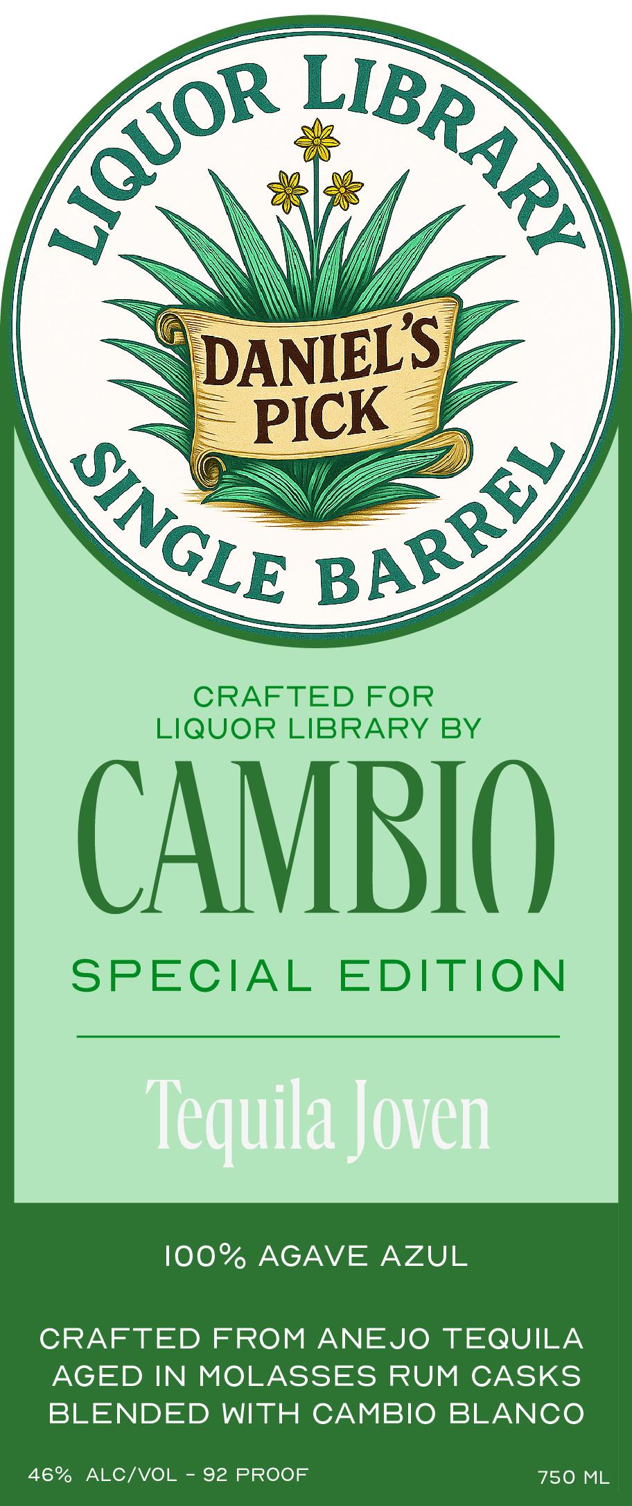 TABC label artwork for Cambio Special Edition Tequila Joven