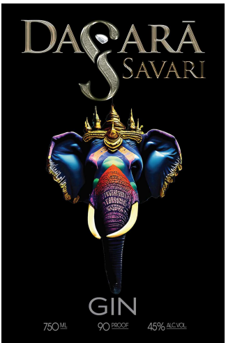 TABC label artwork for Dasara Savari Gin