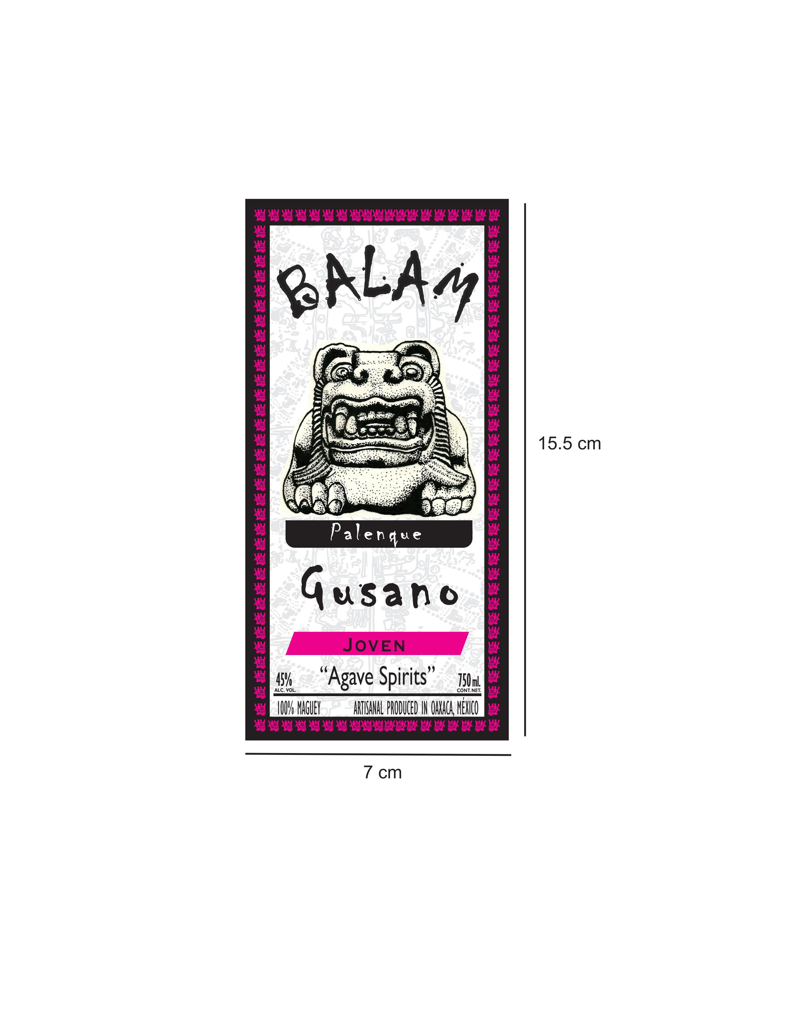 TABC label artwork for Balam Gusano