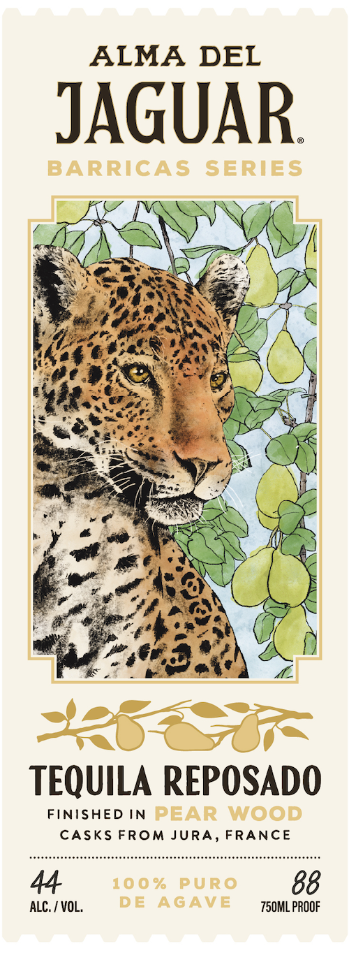 TABC label artwork for Alma del Jaguar Barricas Pear Cask