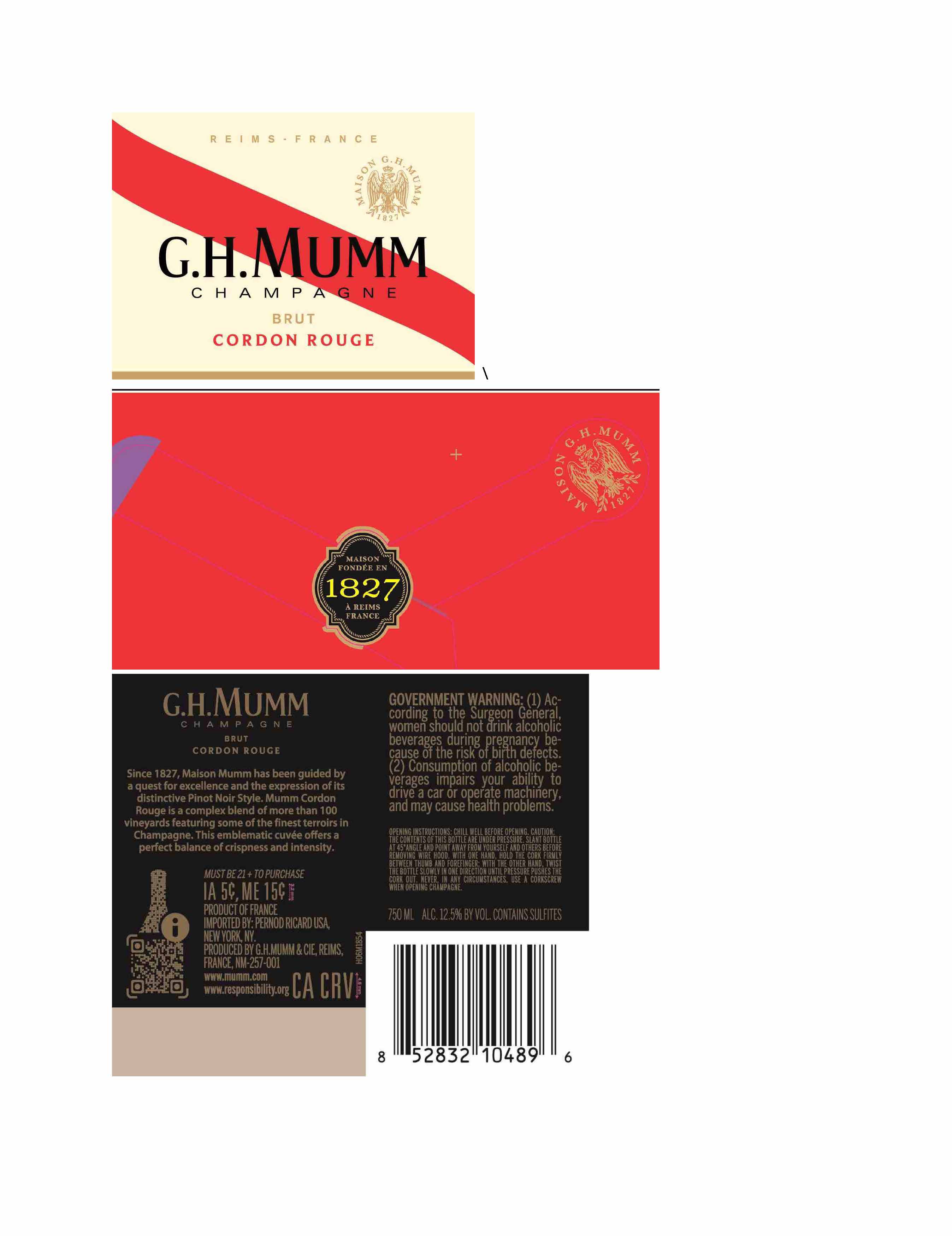 TABC label artwork for G.H. Mumm Cordon Rouge