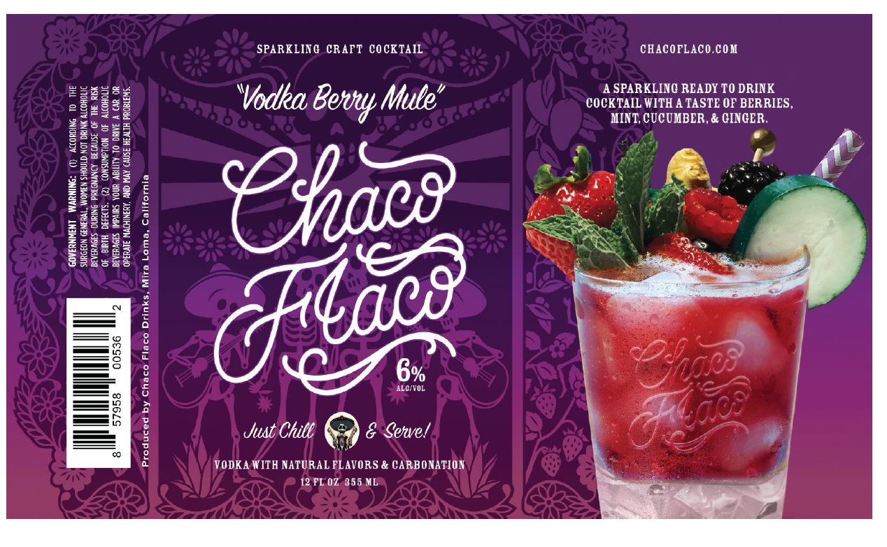 TABC label artwork for CHACO FLACO VODKA BERRY MULE