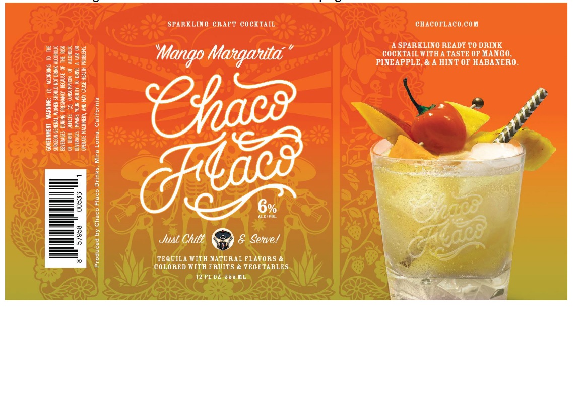 TABC label artwork for CHACO FLACO MANGO MARGARITA