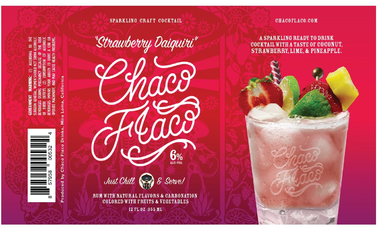 TABC label artwork for CHACO FLACO STRAWBERRY DAIQUIRI