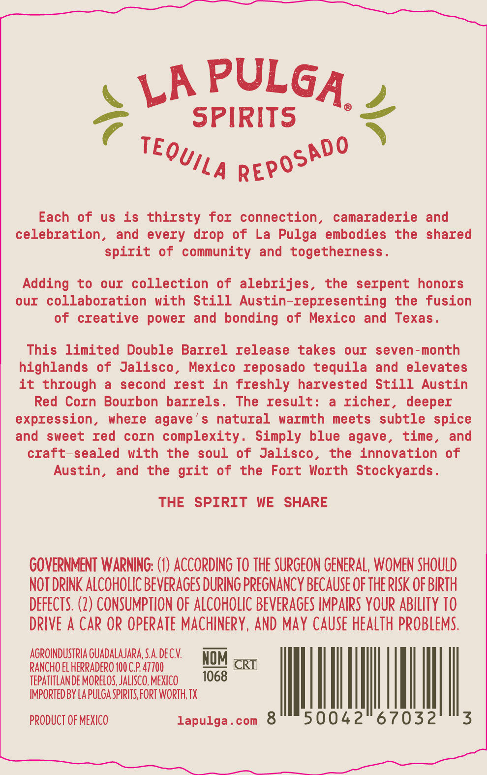 TABC label artwork for La Pulga Double Barrel