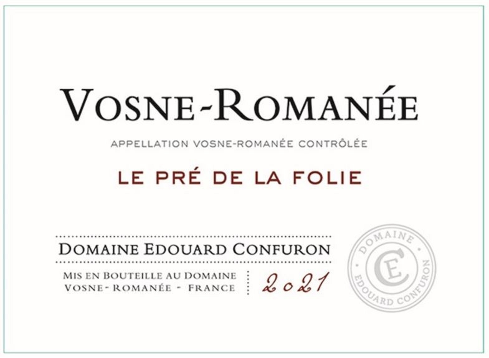 TABC label artwork for Domaine Edouard Confuron Pinot Noir Bourgogne