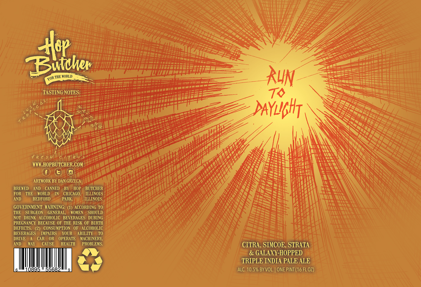 TABC label artwork for Run To Daylight
