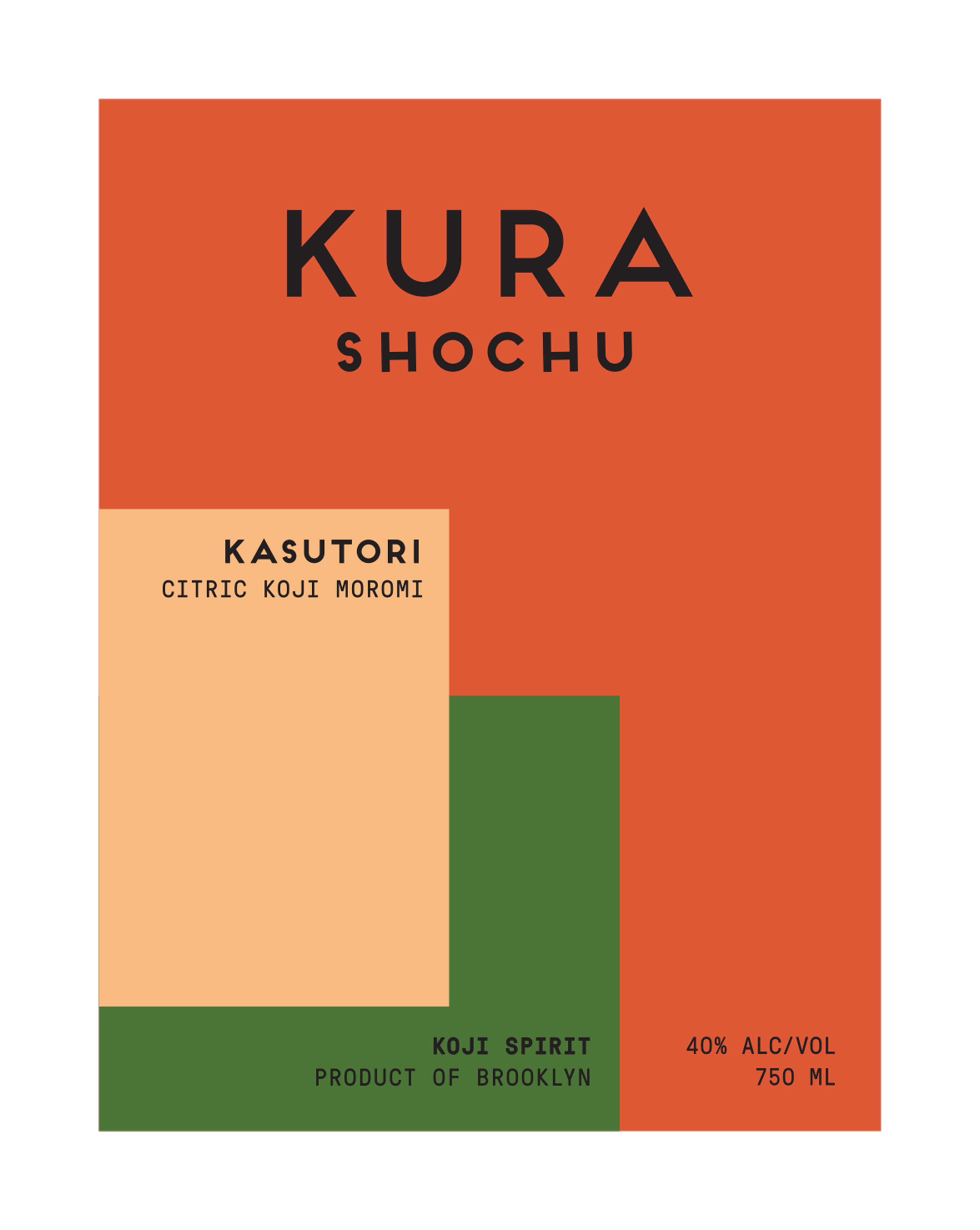 TABC label artwork for Kura Shochu Kasutori Citric Koji Moromi Spirit