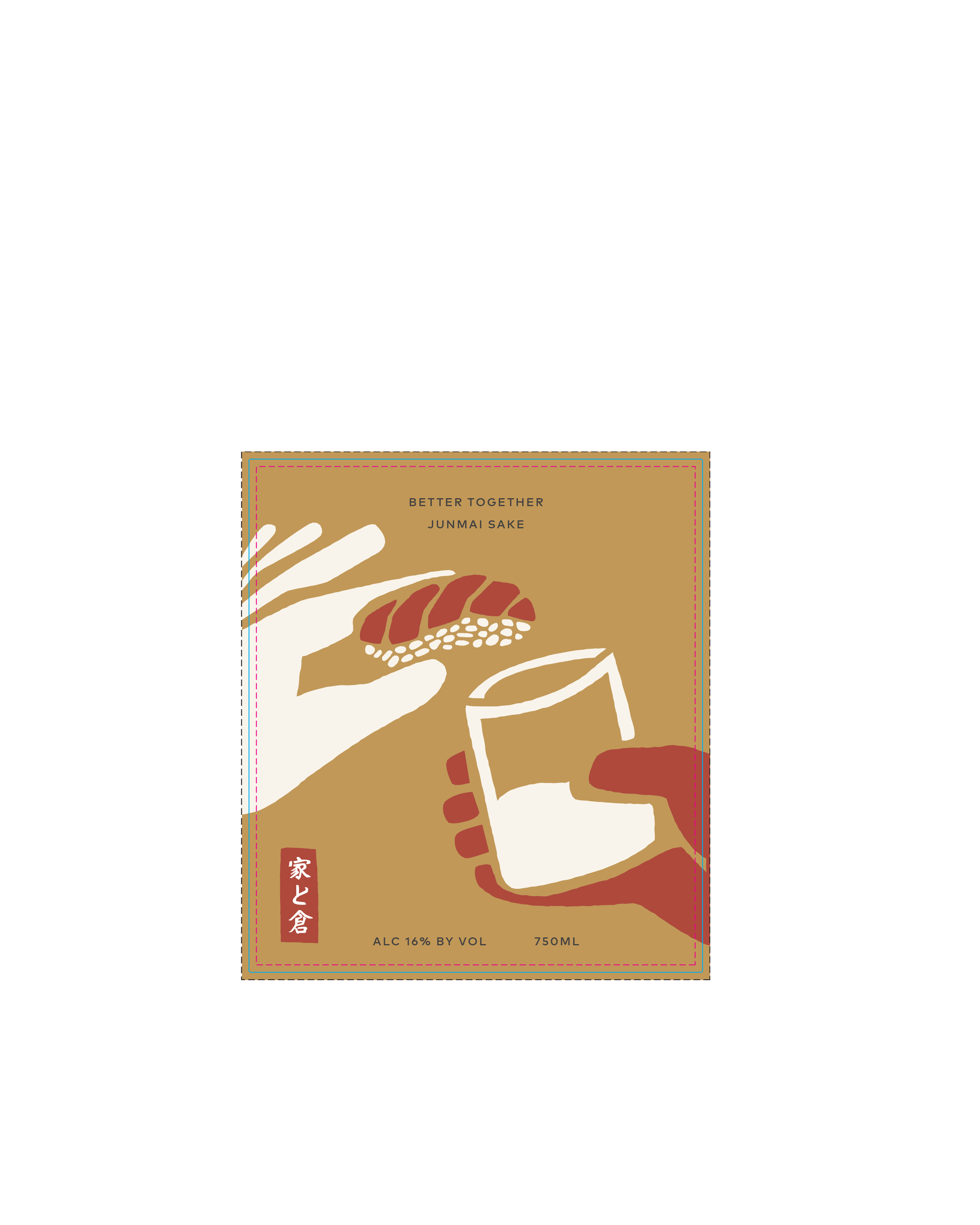 TABC label artwork for Better Together Junmai Sake Uchi Restaurants