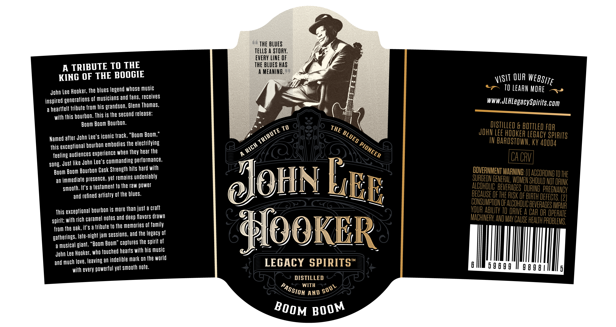 TABC label artwork for John Lee Hooker Legacy Spirits Kentucky Straight Bourbon Whiskey
