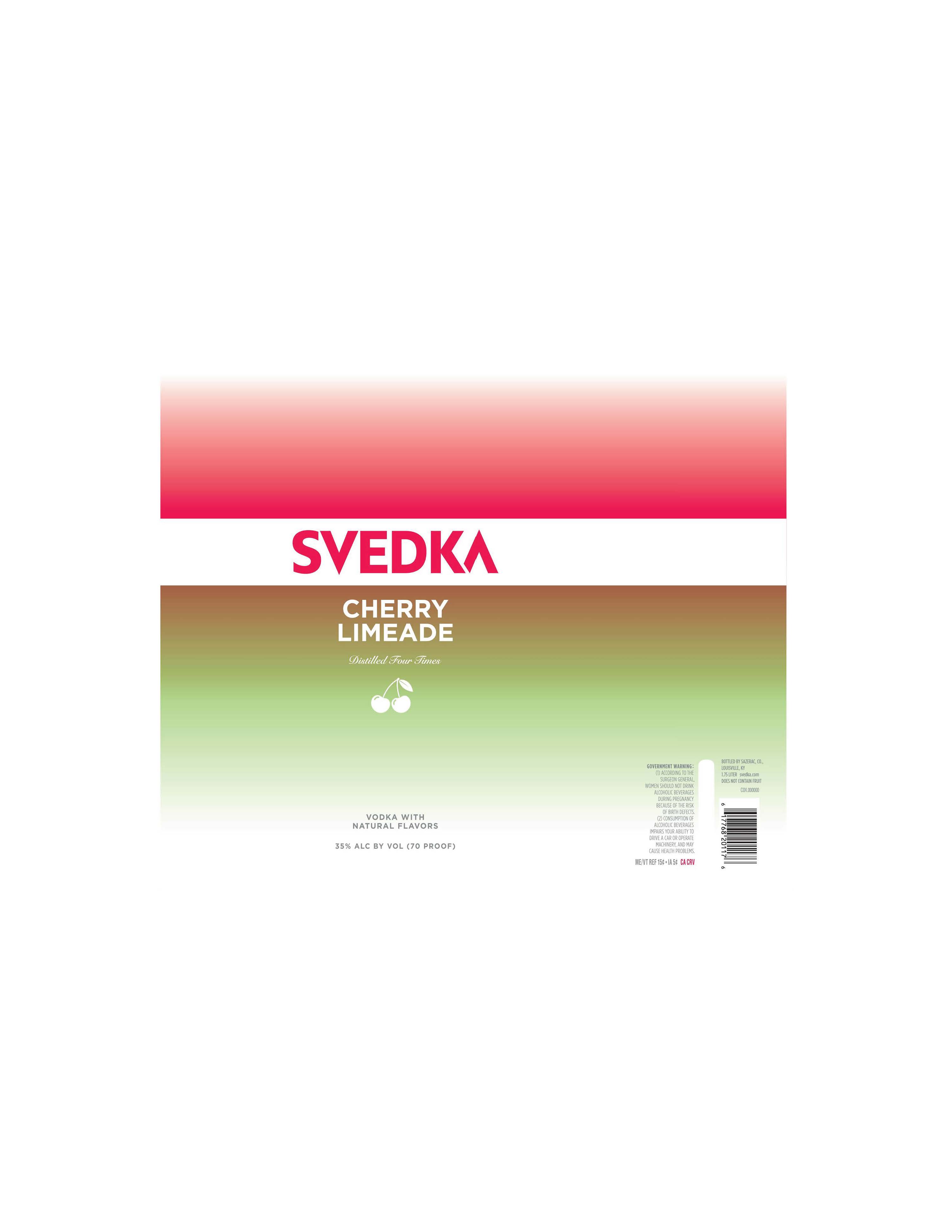 TABC label artwork for Svedka Cherry Limeade 1.75L