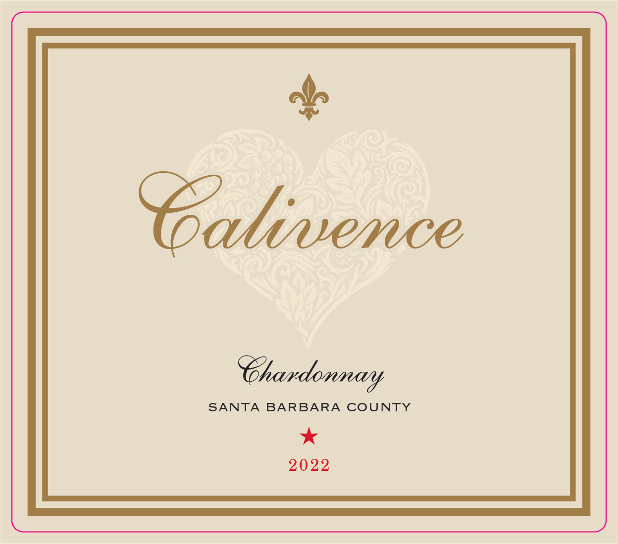 TABC label artwork for Calivence Chardonnay