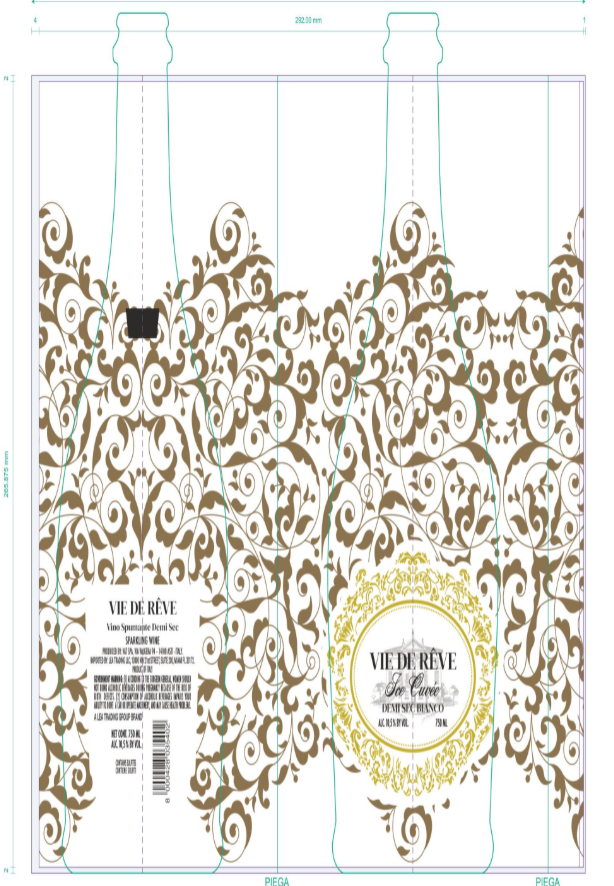 TABC label artwork for Vie De Reve Demi Sec Bianco