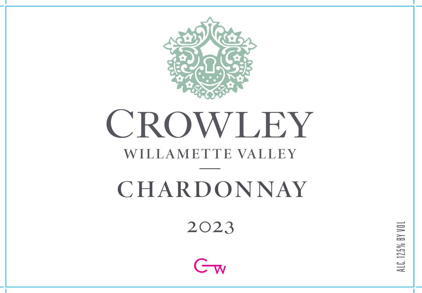 TABC label artwork for Crowley Willamette Valley Chardonnay