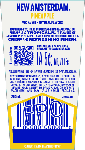 TABC label artwork for New Amsterdam Pineapple