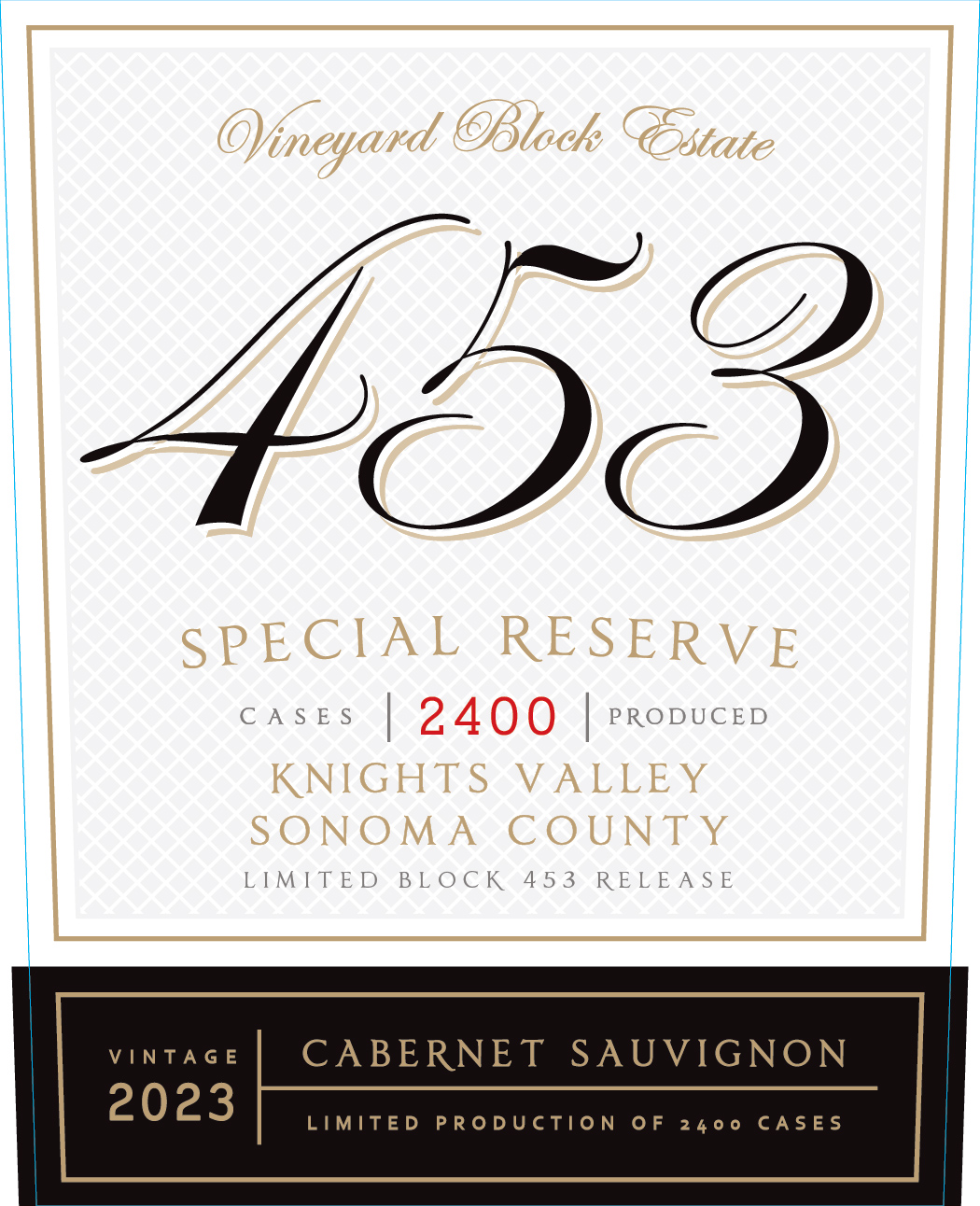 TABC label artwork for Vineyard Block Estate Block 453 Cabernet Sauvignon