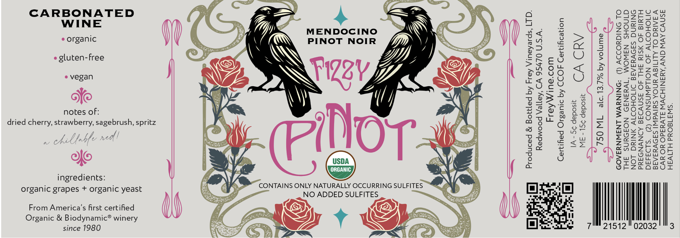 TABC label artwork for Fizzy Pinot