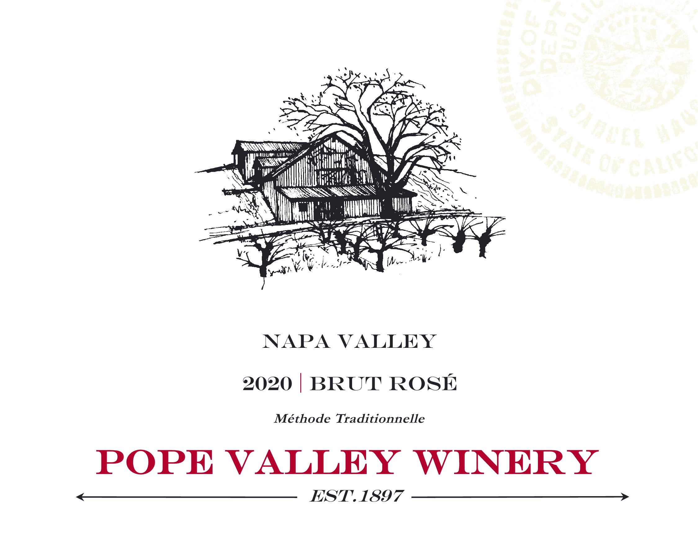 TABC label artwork for Pope Valley Winery Brut Rose