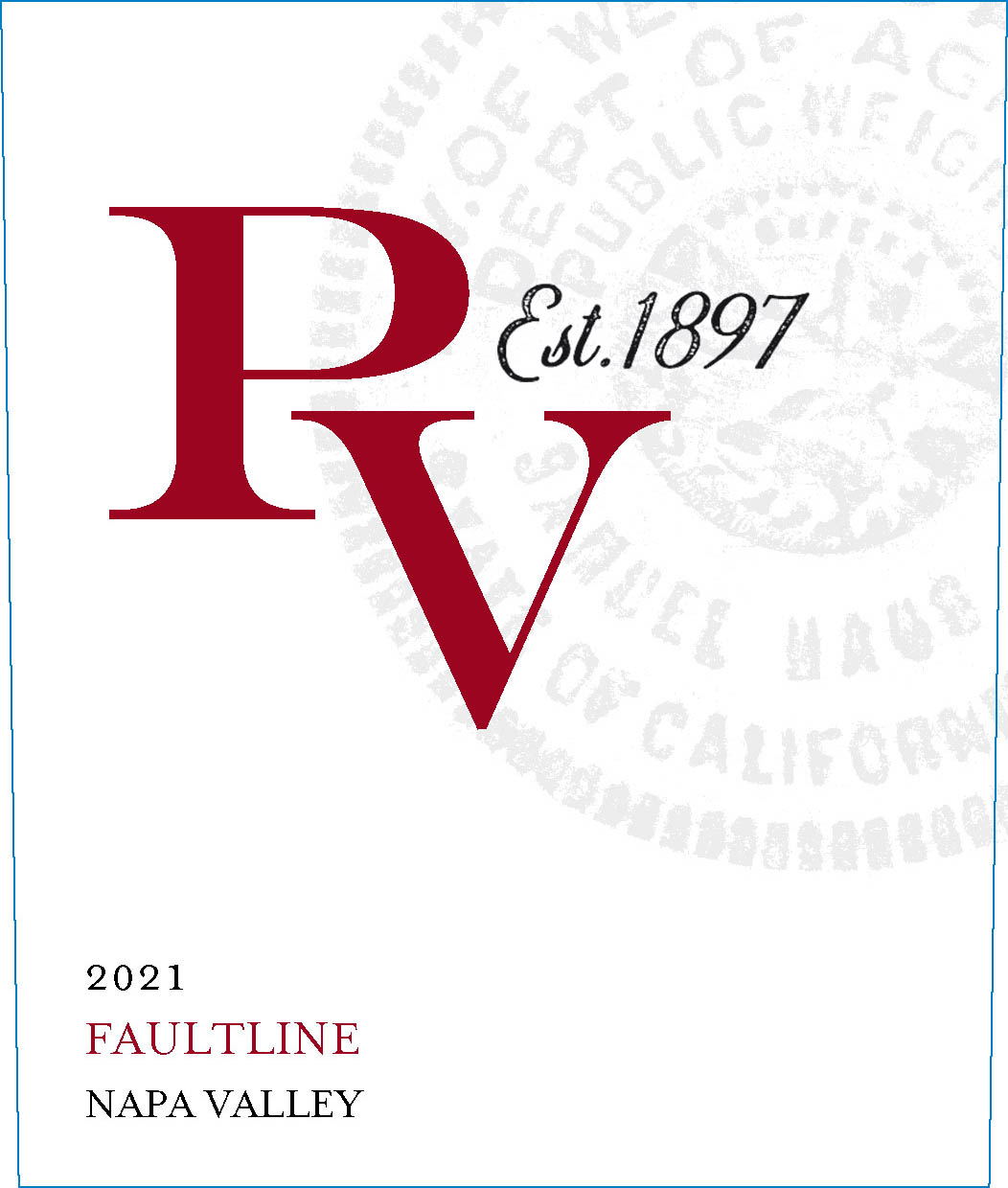 TABC label artwork for Pope Valley Winery Faultline Red Wine