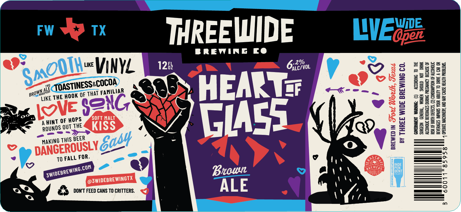 TABC label artwork for Heart of Glass