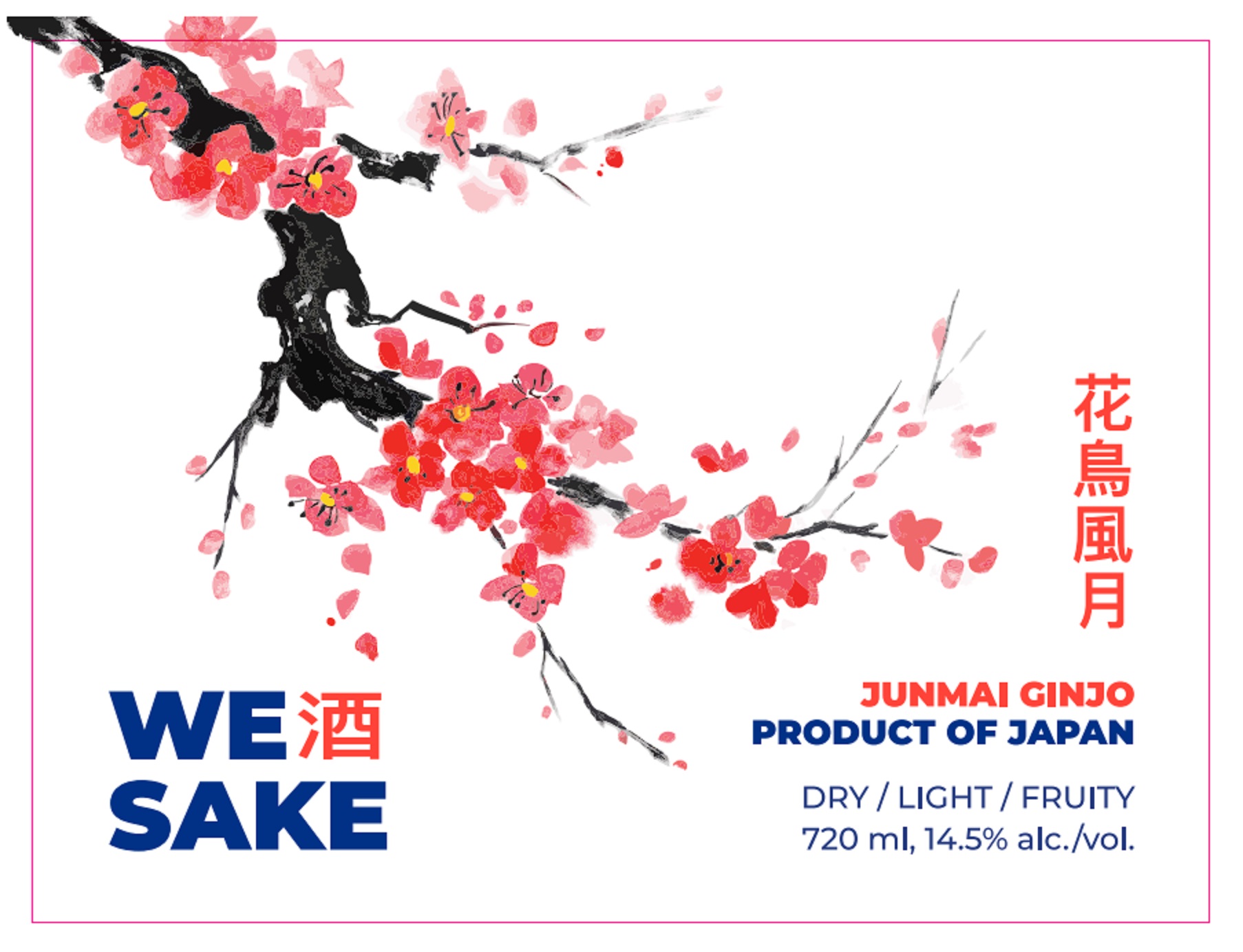 TABC label artwork for We Sake Premium Junmai Ginjo