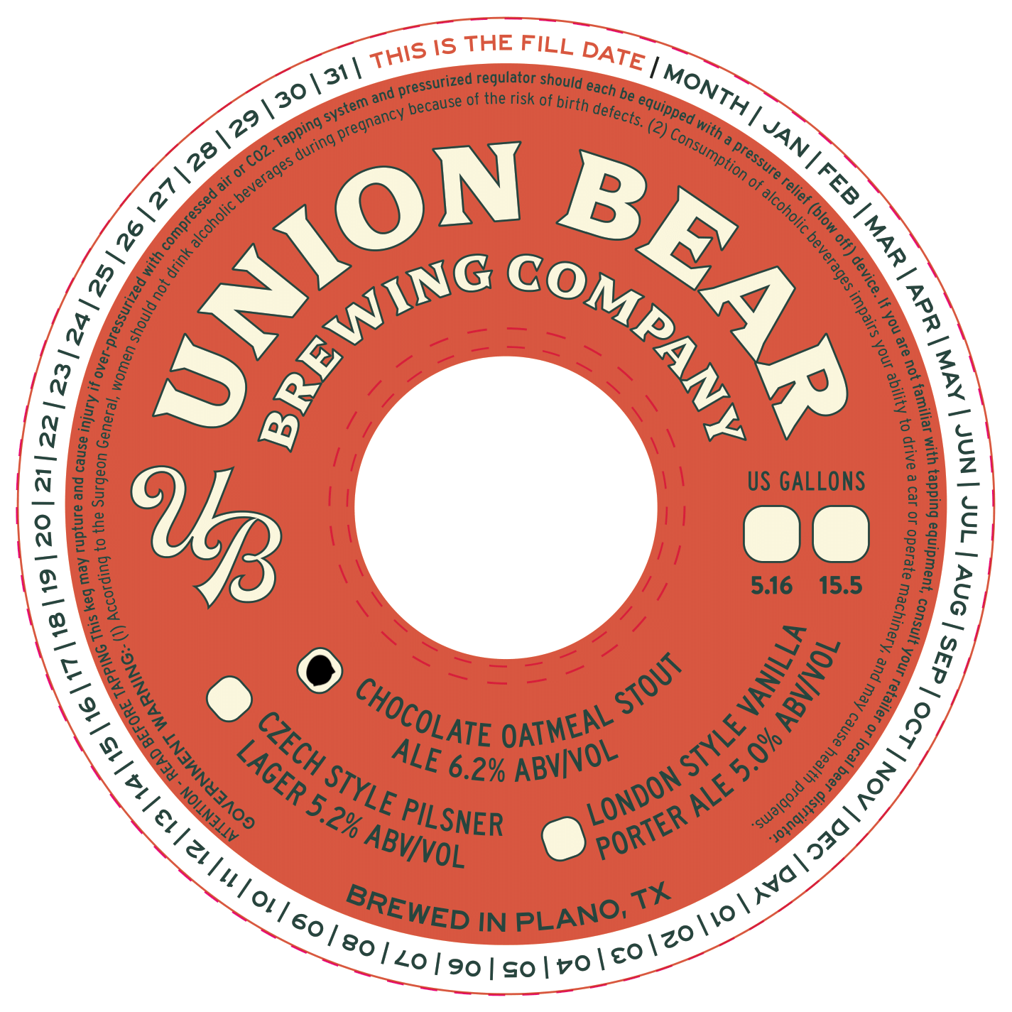 TABC label artwork for Chocolate Oatmeal Stout Ale