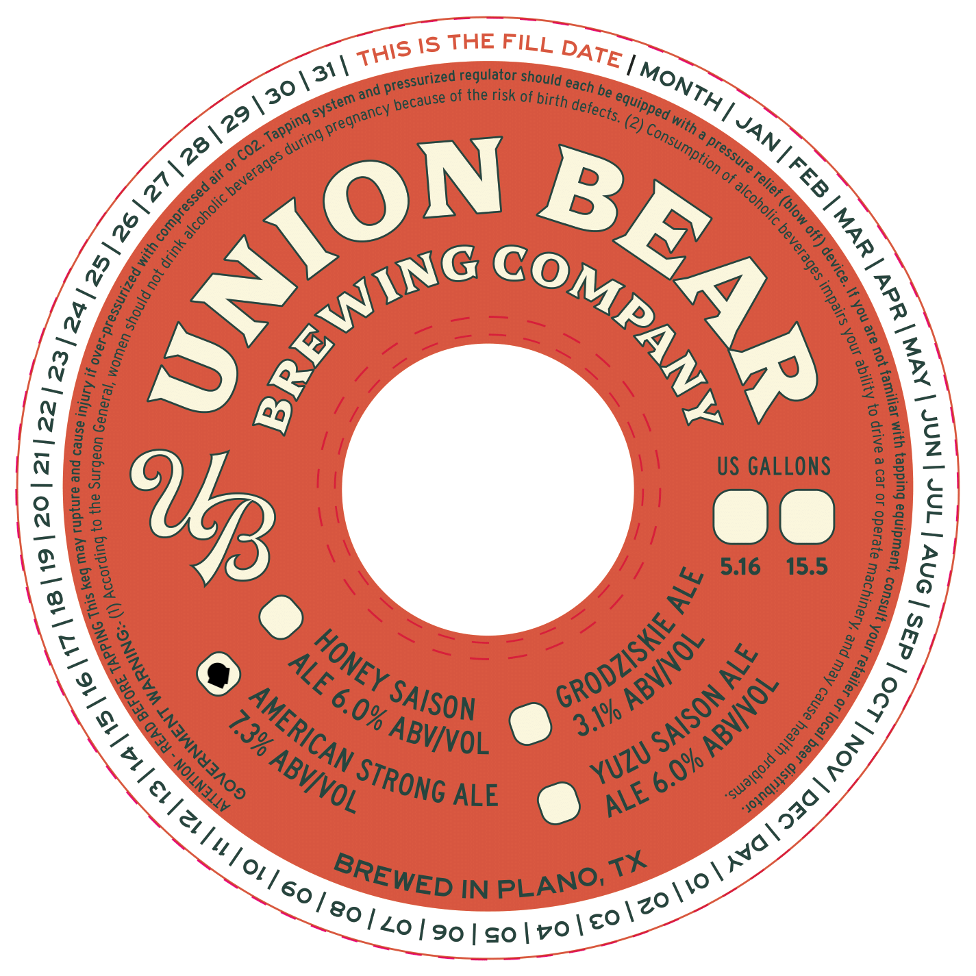 TABC label artwork for American Strong Ale