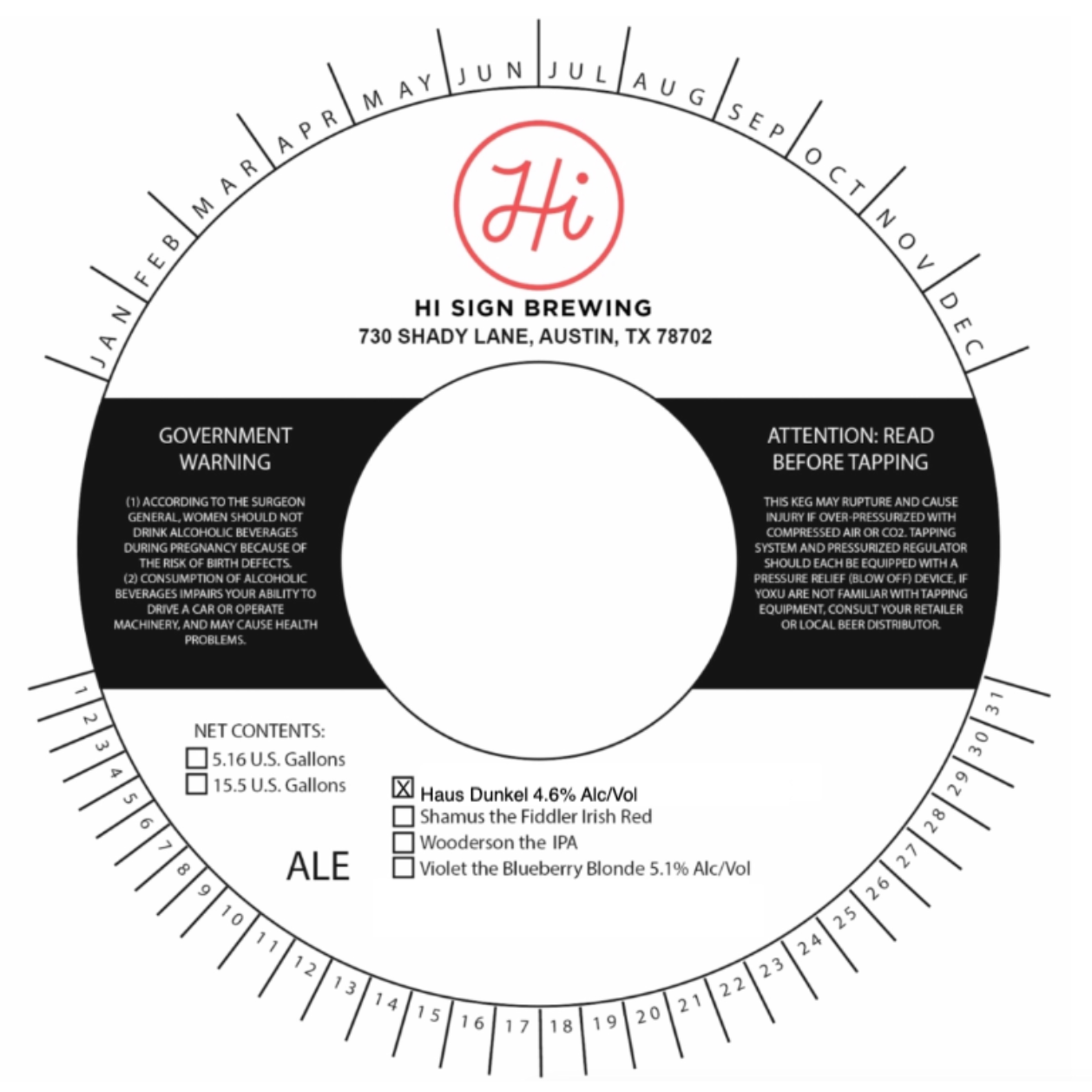 TABC label artwork for Haus Dunkel