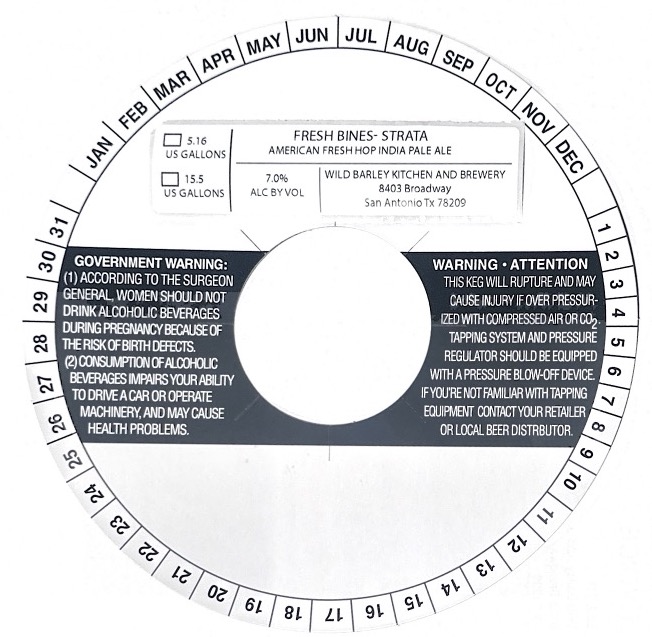 TABC label artwork for Fresh Bines - Strata