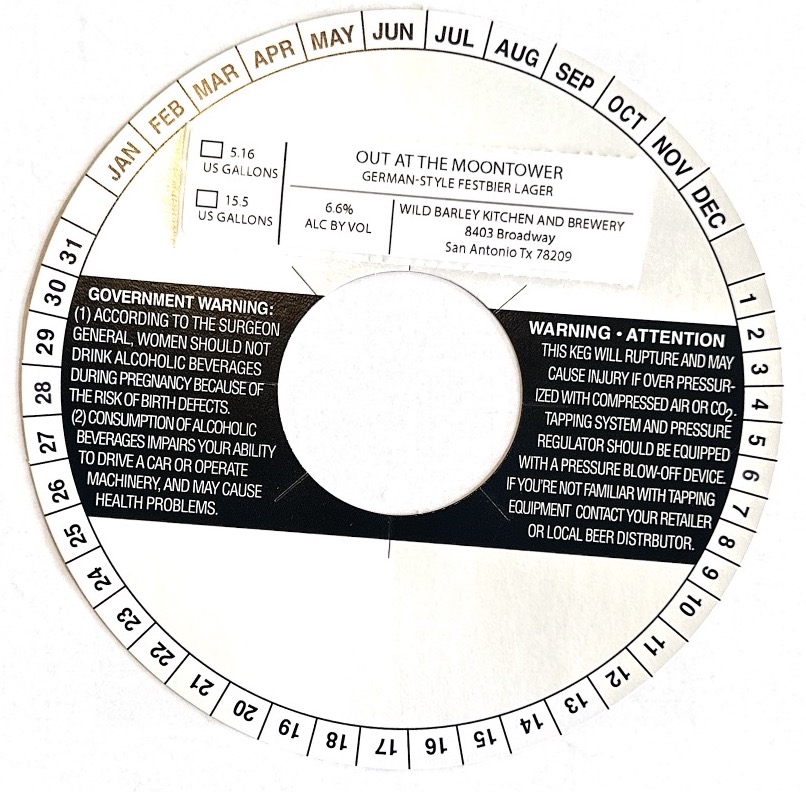 TABC label artwork for out at the moontower