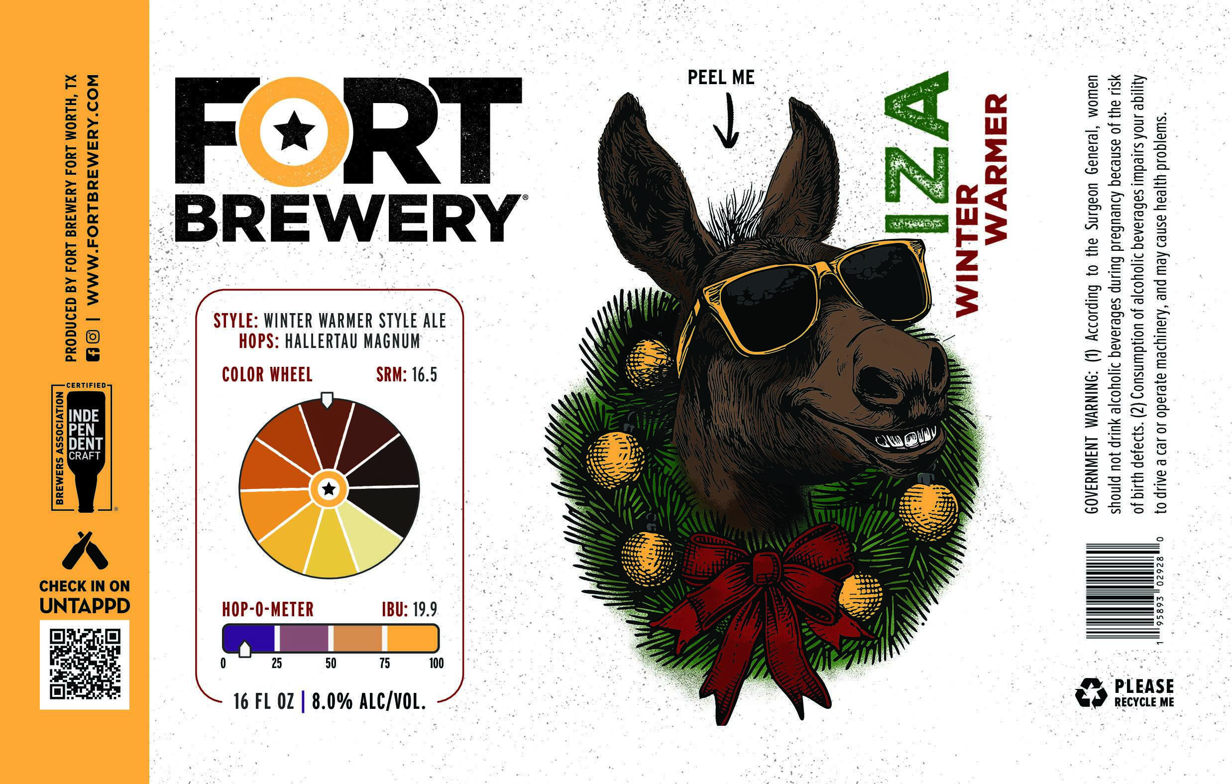 TABC label artwork for IZA Winter Warmer