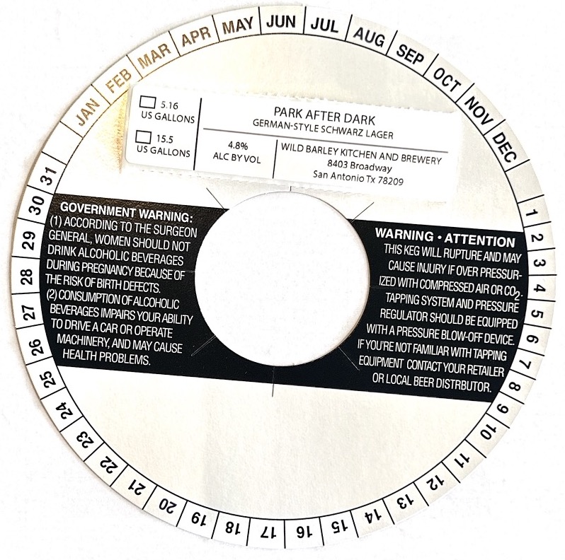 TABC label artwork for Park After Dark