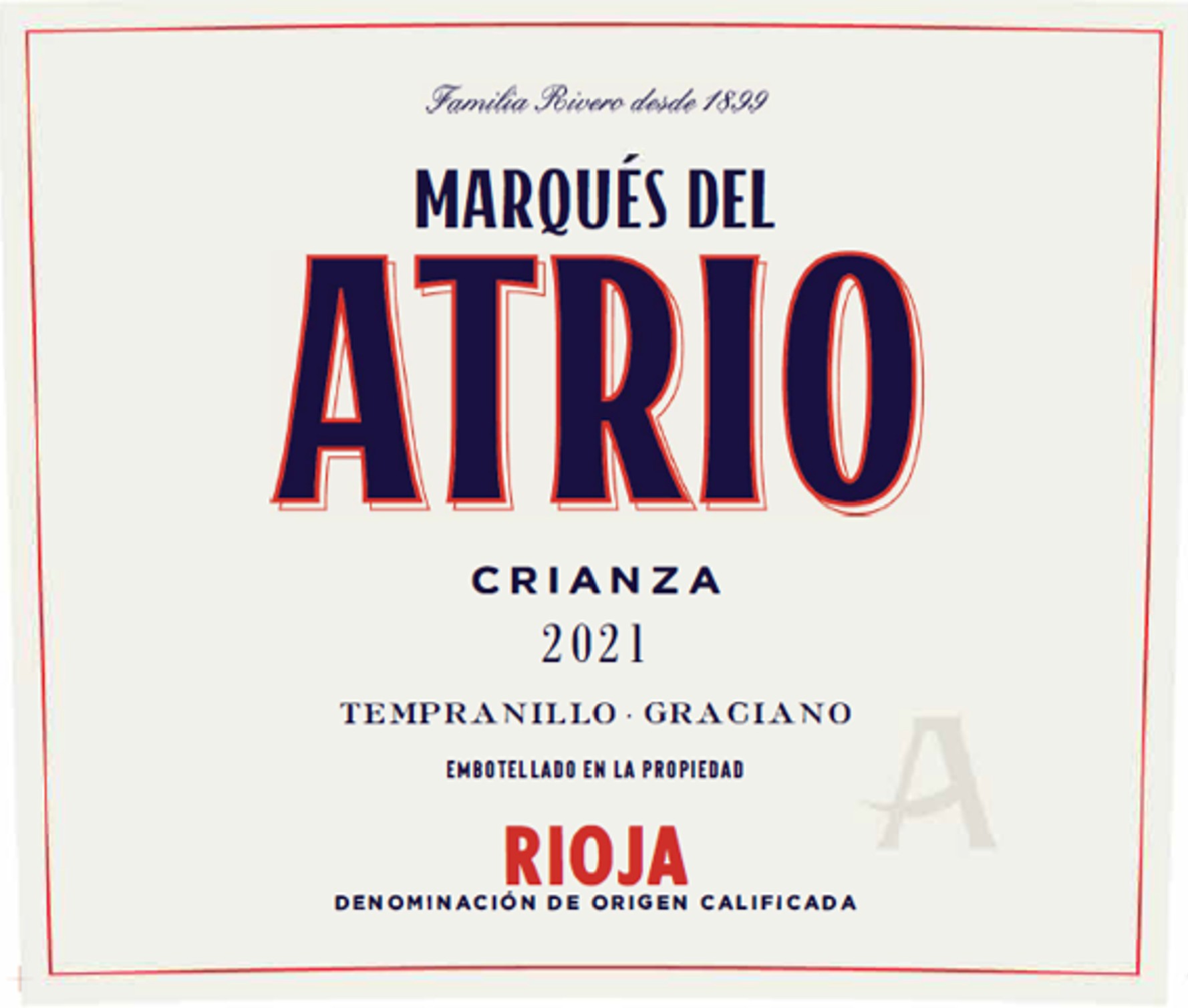 TABC label artwork for MARQUES DEL ATRIO CRIANZA