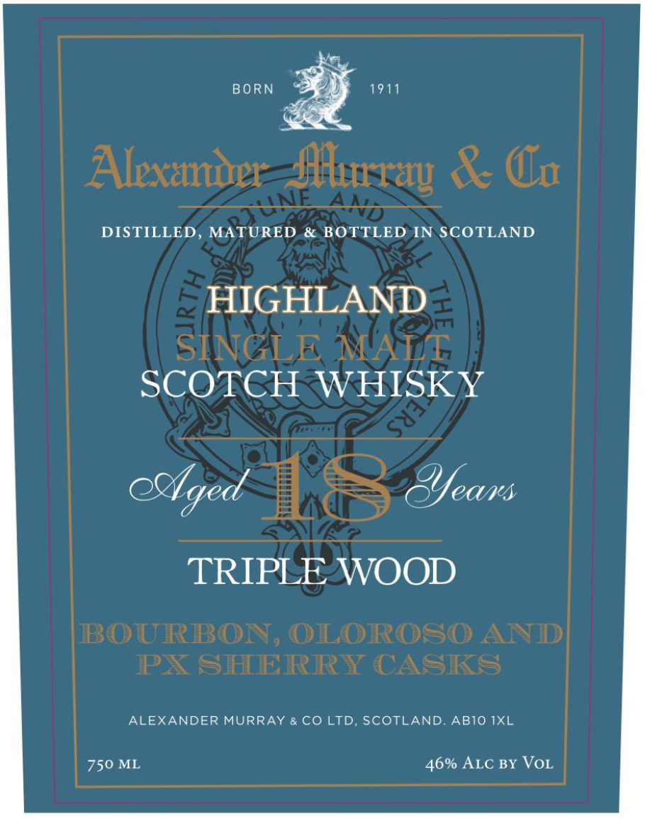 TABC label artwork for Alexander Murray Highland 18Yr Triple Cask