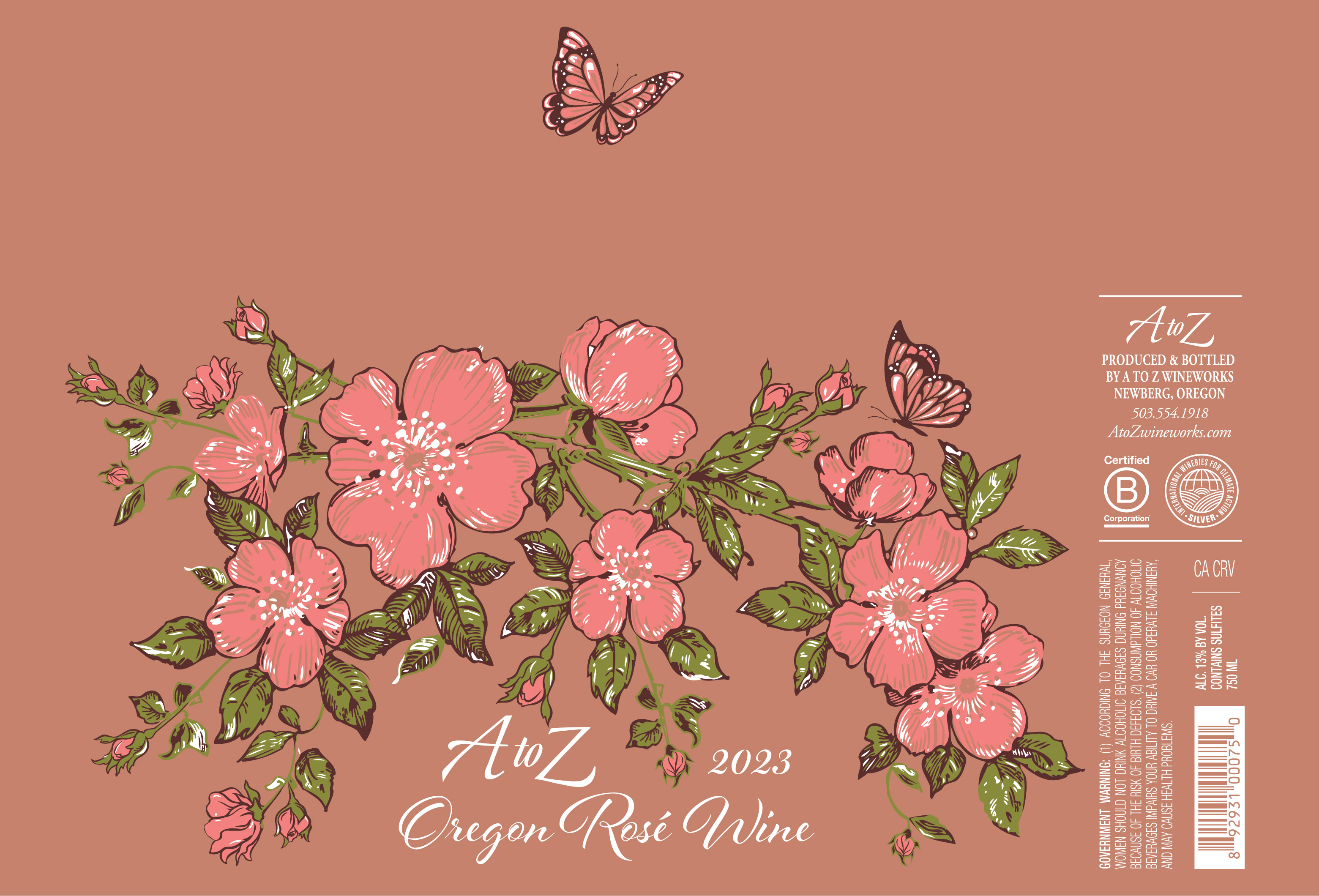 TABC label artwork for A to Z Wineworks Rose Wine