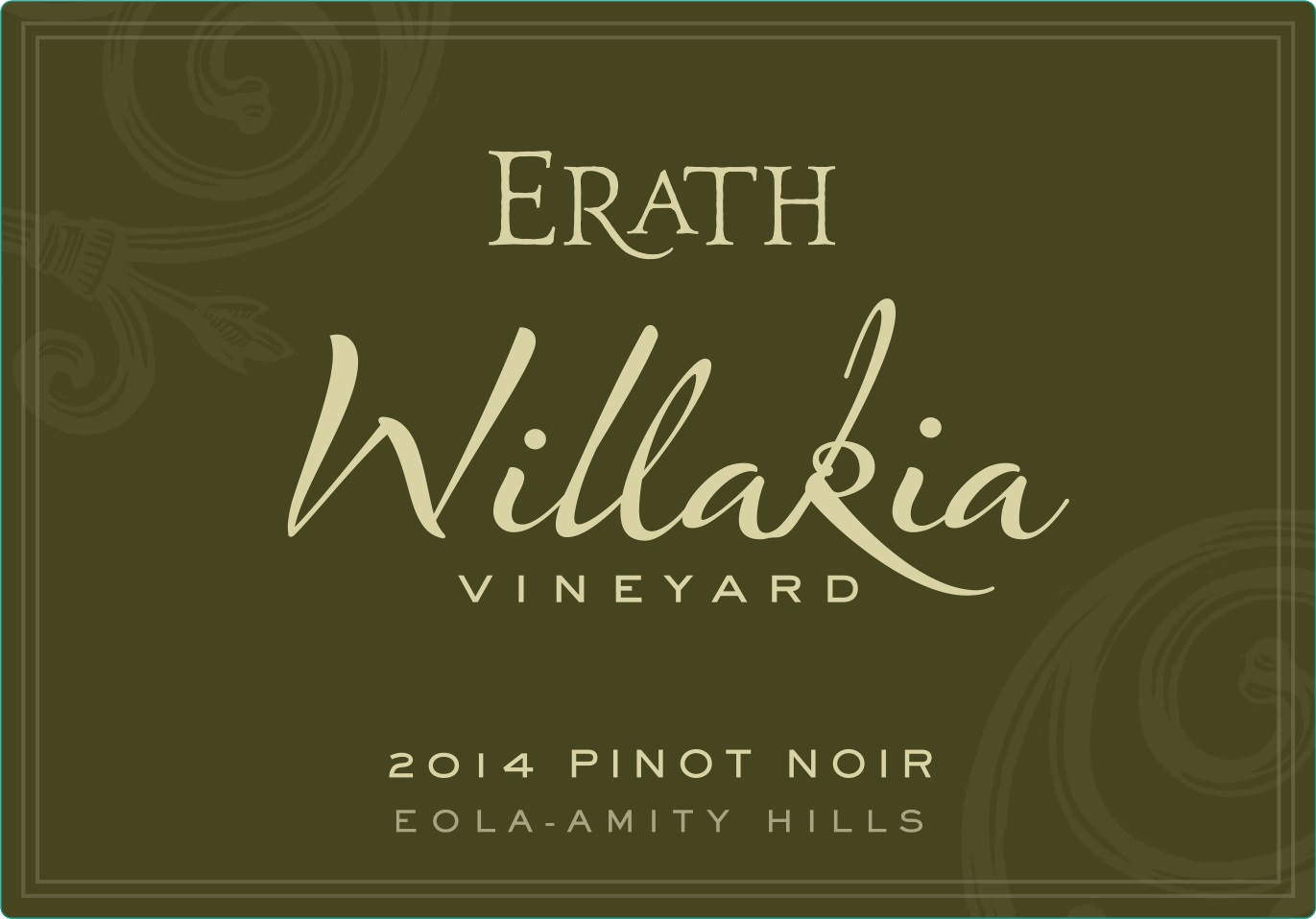 TABC label artwork for Erath Pinot Noir Willakia