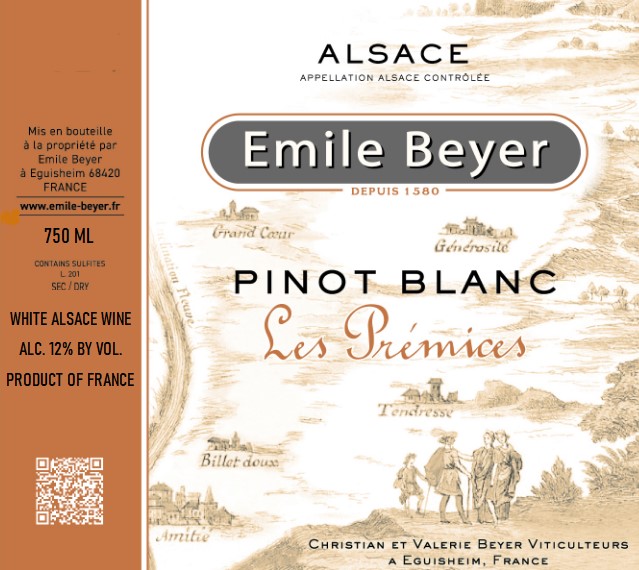 TABC label artwork for Emile Beyer Pinot Blanc Les Premices
