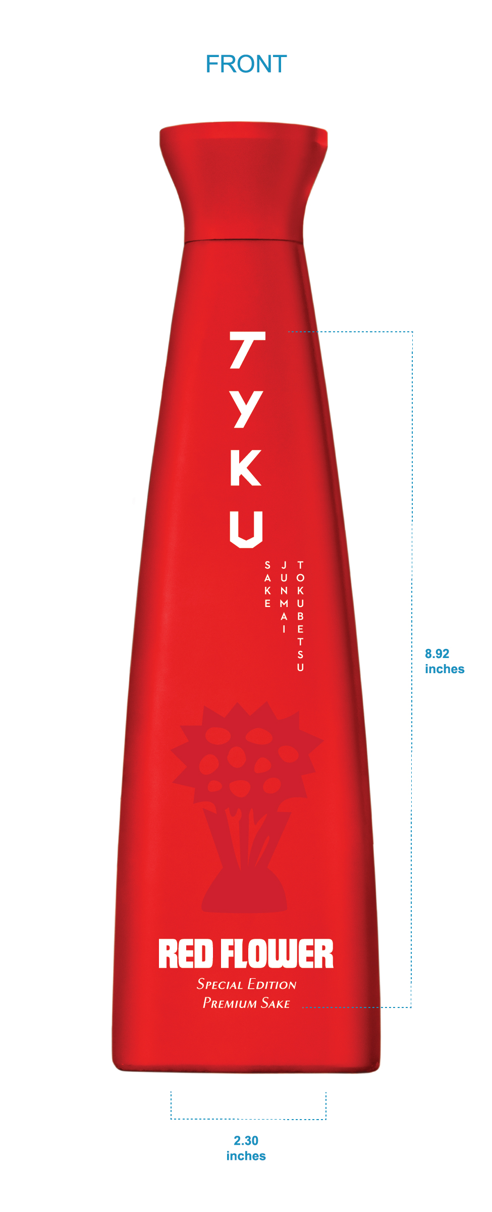 TABC label artwork for TYKU Red Flower Tokubetsu Junmai Sake