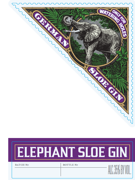 TABC label artwork for ELEPHANT SLOE GIN