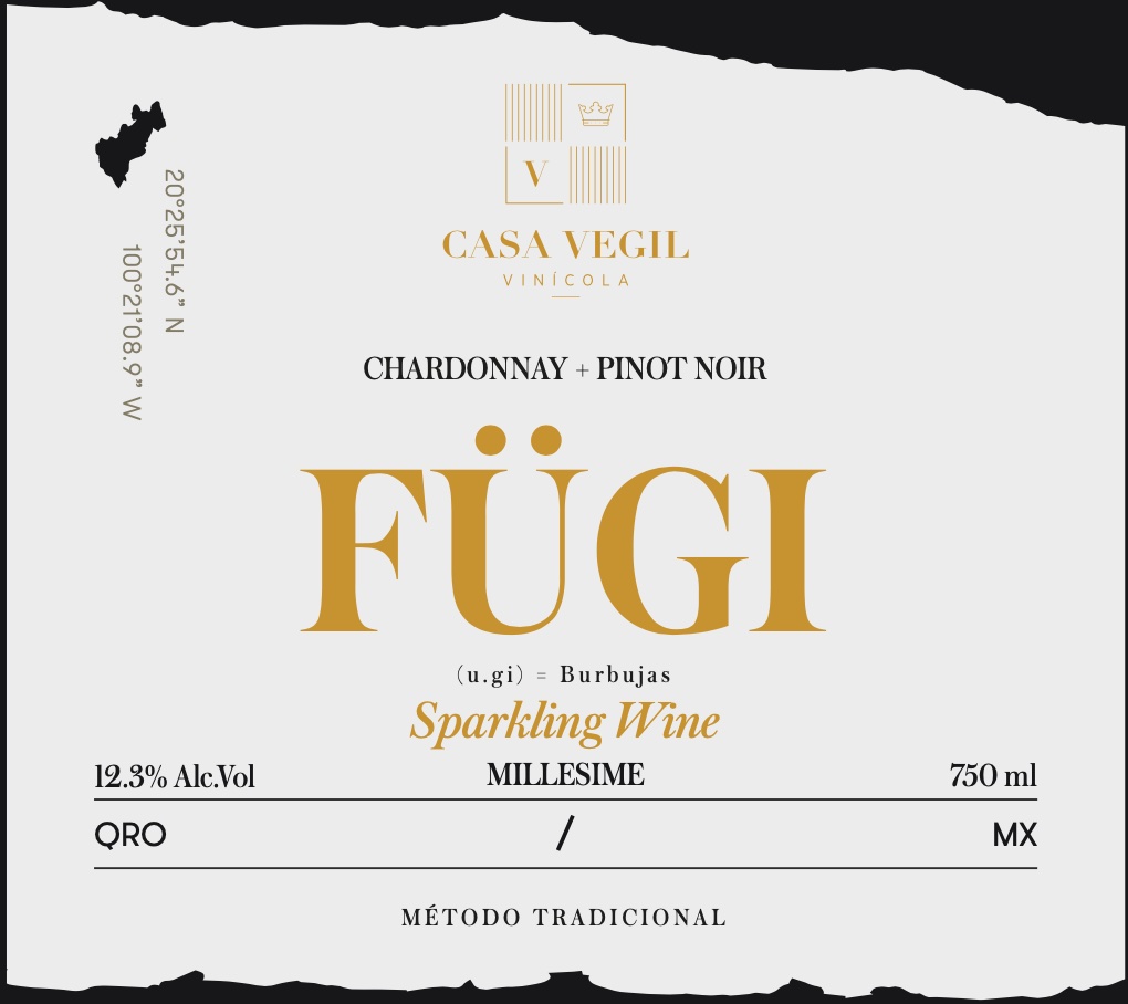 TABC label artwork for 2018 Casa Vegil Fugi Sparkling Wine