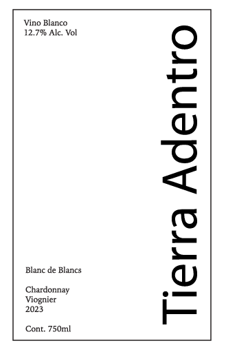 TABC label artwork for 2023 Tierra Adentro Blanc de Blancs