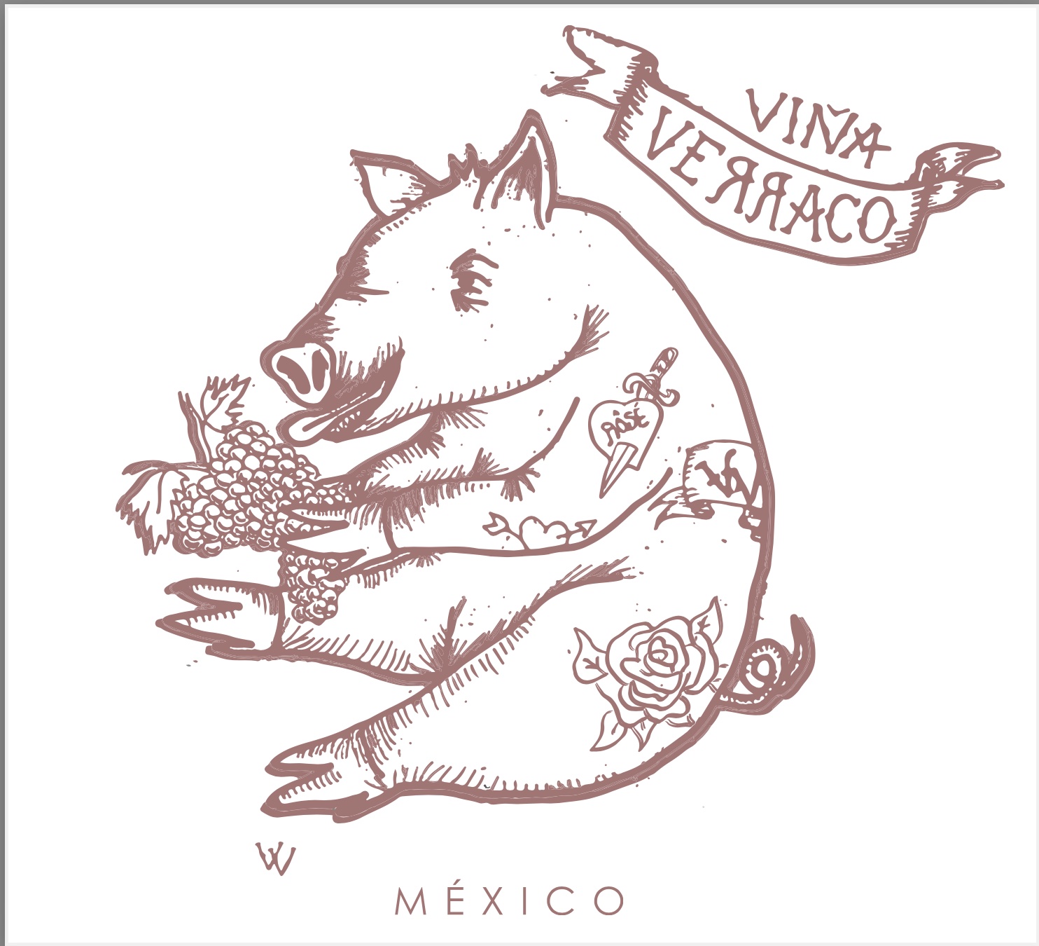 TABC label artwork for Vinicola Os Verraco Rose