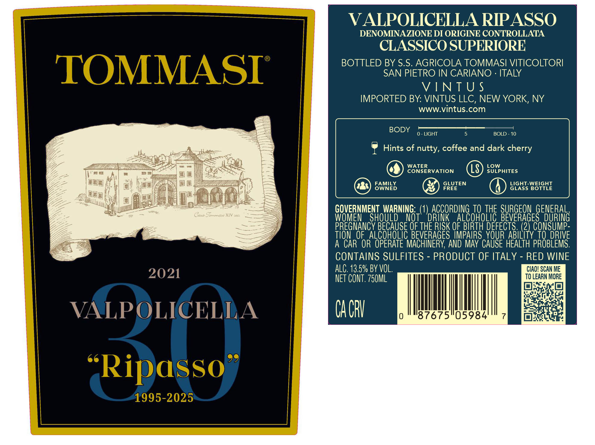 TABC label artwork for Tommasi Ripasso Valpolicella Classico