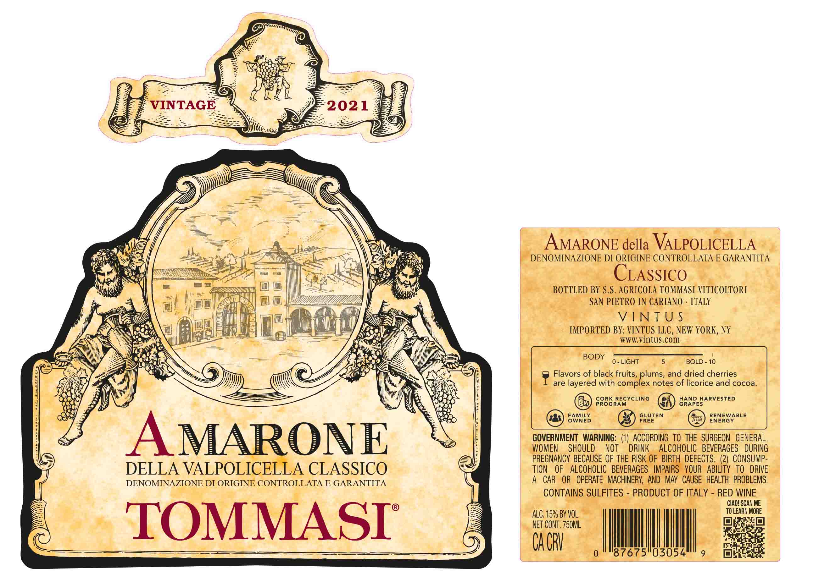 TABC label artwork for Tommasi Amarone Classico