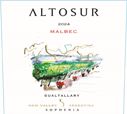 TABC label artwork for Altosur Malbec Uco Valley Malbec