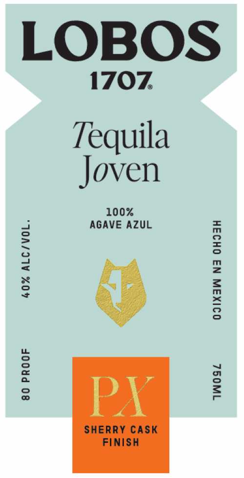 TABC label artwork for Lobos 1707 Tequila Joven 100% Agave Azul